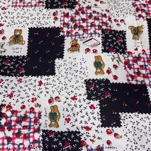 Vintage Design Patchwork Teddy Bear Bedding Fabric, 6+ Yards 🧸 🍎